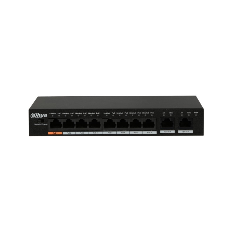 Switch Comercial PoE de 8 Puertos + 2 Puertos Gigabit Ethernet: Potencia y Conectividad para Redes Eficientes