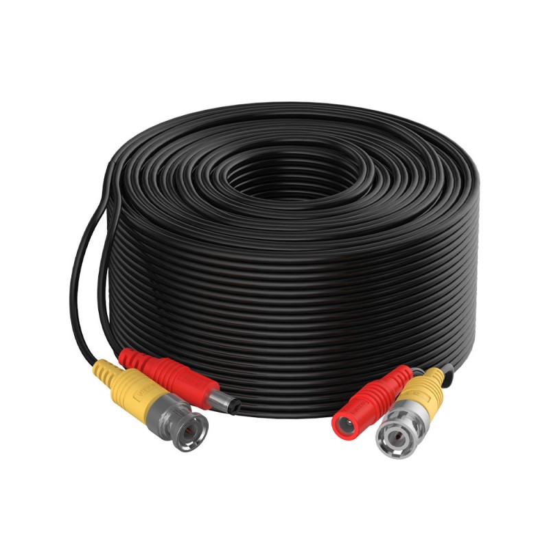 Cable Coaxial Alargador para Vídeo y Alimentación con Conectores BNC - Rollo de 20 Metros